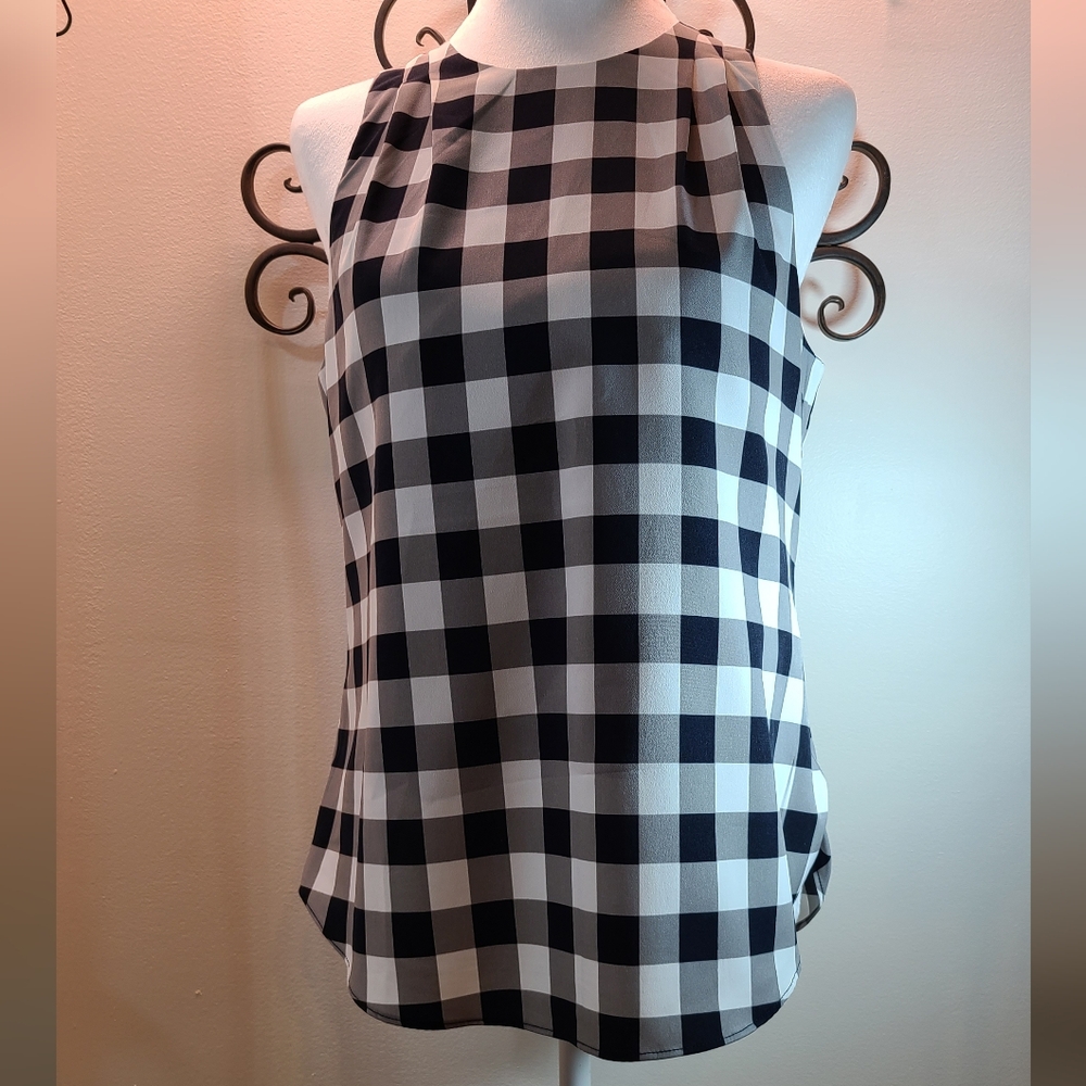 25-3-361 Banana Republic Blue and White Checkered  Gingham Shirt NWT